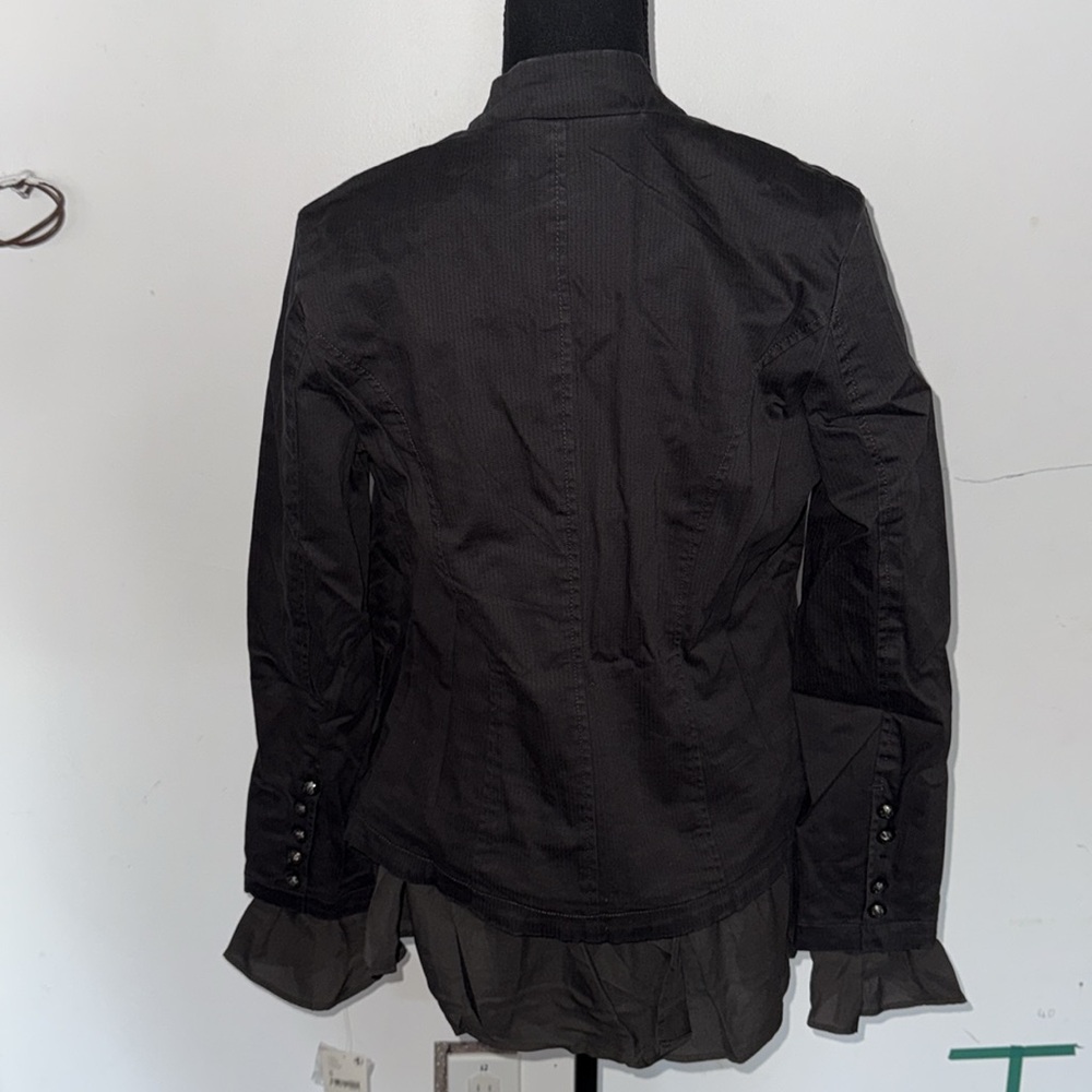 Free People Black Romance Ruffle Jacket size S - Picture 3 of 6